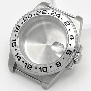 Vỏ Đồng Hồ Viền GMT Bằng Thép Không Gỉ 40mm Với Kính Sapphire Cho NH35 NH36 ETA2824 PT5000 Miyota82 Series Phụ Kiện Đồng Hồ Chuyển Động Tự Động