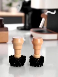 ผงชามแปรงทําความสะอาดเครื่องชงกาแฟจับไม้เนื้อแข็งแปรงทําความสะอาดบาร์เครื่องมือ/51/54/58MM