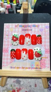 Sale! เล็บปลอมเล็บเจลแท้💯%งานผลไม้น่ารักๆไซส์m🆓กาวตะไบ