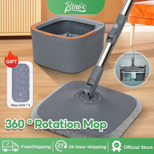 Bincoo Dry Wet Separation Spin Mop 360° Rotating Self Wash Spin Mop With Bucket Free Hand Washing Household Rotating Lazy Mopping Flat Cleaning Floor Mop