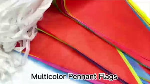 Emika Choice Rainbow Flags 100m x 150 Pcs Triangle Flag Banner Garland for Wedding Party Running Opening Event Outdoor Banner