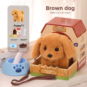Childrens Plush Walking Dog Toy Realistic Electric Pet Dog Boys Girls Cute Electronic Dog Toy Soft Stuffed Animal Toy