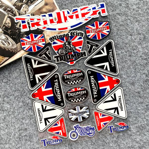1 Set -Triumph Motorcycle Reflective Sticker 3D Resin Gel Fuel Tank Sticker Retro Motorcycle Helmet Sticker Waterproof Wheel Decorative Sticker