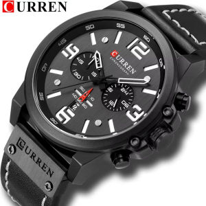 CURREN 8314 Top Brand Mens Sports Watch Luxury Waterproof Calendar Mens Watch Military Leather Mens Clock Relogio Masculino