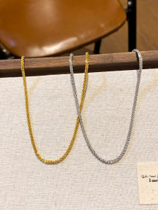 Titanium Steel Necklace Womens Style Sparkling Starlight Choker Necklace Lightweight Luxury Fashion Jewelry Accessories