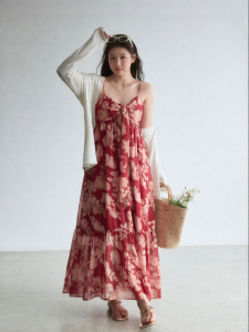 JULULOOK | Bộ Đầm In Họa Tiết Size Lớn có Chi Tiết Nút Băng
