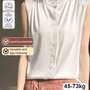 Elegant Ruffled Satin Sleeveless T-Shirt: A Versatile Fall Staple