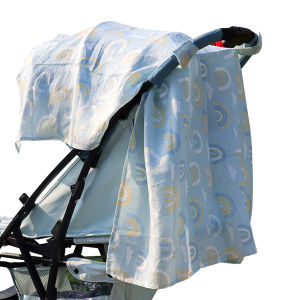 คังโบบี้ # ชีวิตที่อ่อนนุ่มของฉัน #   Baby Muslin ผ้าฝ้ายผ้าห่มรถยนต์ Breathable Sunshade Cradle ทารกแรกเกิดรถเข็นเด็กอุปกรณ์เสริม