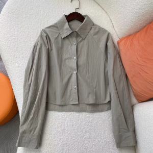 Huiyige Summer Womens Long-Sleeved Shirt Short Shirt K-style Loose Casual College Style Blouse Short Tops