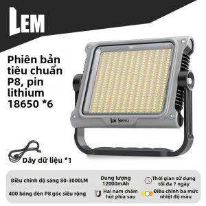 LEM | Đèn Lều Cắm Trại Ngoài Trời Siêu Sáng Pin Sạc Dùng Lâu