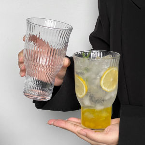 Modern Minimalist Wide-Mouth Glass Cup for Coffee And Soda Beverages Large Capacity Bubble Water Cup Fruit Tea Drinking Glass