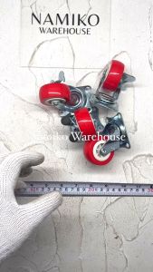 Roda Kastor Troli Gepeng Set 4 Pcs 50 Mm Merah