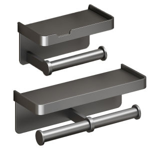 Wall-mounted Paper Holder Aluminum Alloy Rustproof Thickened Storage Rack Tray for Bathroom Kitchen Toilet Towel Paper Holders