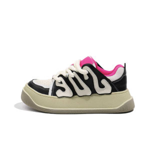 Dolin-X Letter Design Bread Shoe Dopaamine Color Block Student Thick Bottom Womens Casual Shoes Versatile Trendy round Toe
