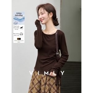 Vimly | Áo Thun Thiết Kế Không Đều Kiểu Lười Trễ Vai