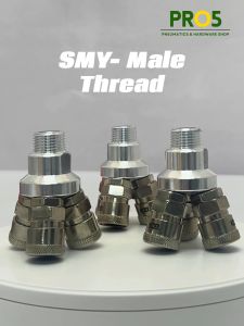 SMY 3 Way Pneumatic Air Quick Connecting Male Coupler Pneumatic Air Compressor Hose Quick Coupler Plug Fitting Air Hose Compressor Connector Quick Coupler