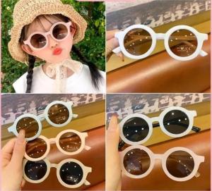 🔥🔥Roman Holiday Fashion Round Frame Candy Color Sunglasses Children Folding Sunglasses Simple Frosted Sunglasses Cute Beach Sunglasses