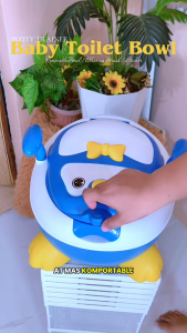 Baby Potty Trainer Toilet for Kids Thicken Cute Penguin Toilet Safe Heavy-Duty Sturdy Smooth Edges