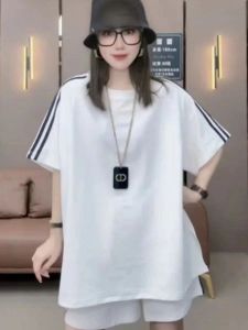 Bộ Đồ Thể Thao Nữ Mùa Hè Rộng Rãi Thon Gọn Áo Ngắn Tay Thời Trang Hàn Quốc Quần Short Quần Đùi Thoải Mái Bộ Hai Mảnh Chạy Bộ Thời Trang