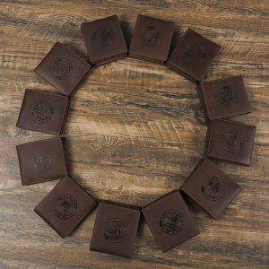 Hiram da thật của nam dập nổi ví 12 chòm sao biểu tượng tùy chỉnh ví đựng tiền xu đựng thẻ dập zodiacs ví đựng tiền