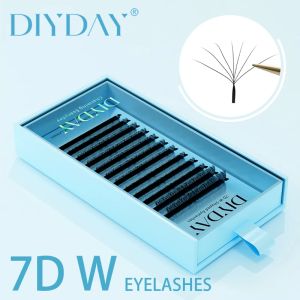 DIYDAY 7D 8D W Shape Eyelash Extension Premade Volume Fans W Shaped 3D 4D 5D 6D 7D 8D False Lashes for Makeup