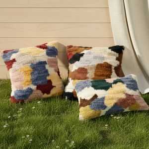 30x50cm/45x45cm Soft and Plush Colorful Cushion Cover Nordic-Style Waist Sofa Chair Pillowcase Contrasting Color Living Room & Bedroom Decorative Pillowcase