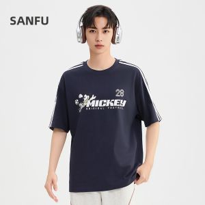 SANFU | Mickey Print Side Stripe T-Shirt