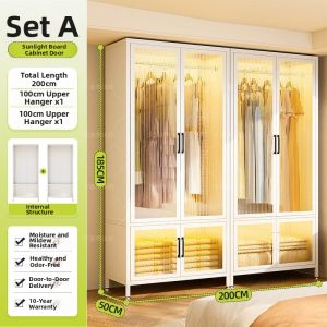 DIBIOU | Easy-to-Assemble Metal Wardrobe
