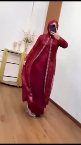 Nadira Dress Matt Velvet Mix Brukat Baju Dress Kondangan Wanita Terbaru 2025 Kekinian Viral COD New