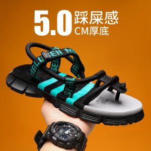 Flip Flops Mens Summer Outwear Trendy Flip-Flops Men Outdoor Non Slip Soft Bottom Beach Sandal Strap Heel