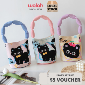 Women Trendy Sling Bag Bucket Bag Underarm Women Bag Tangan Wanita Bag Cute Kitten Shoulder Bag