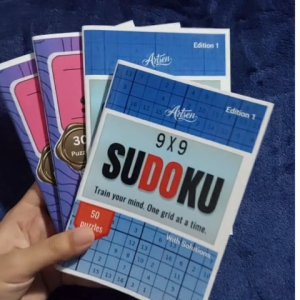 Pocket 9x9 Sudoku Puzzle Set Edition 1 - 50 Puzzles on A6 Paper Portable Sudoku Game