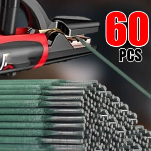 60Pcs Green-skinned Welding Rods Low Temperature Fusible Carbon Steel Solder Core Copper Welding Wire Solder Welding Repair Tool Easy Melt Weld Bar