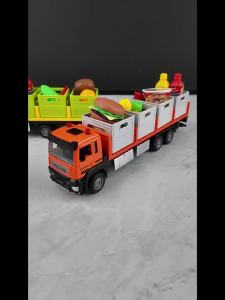 1:32 Fruit and Vegetable Transport Vehicle Toy Models Metal Diecast Container Trucks Toy Engineering Car Model Ornament for Boys