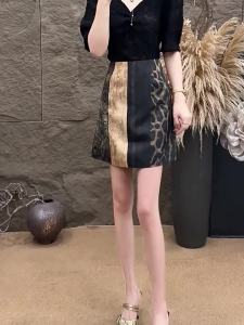 MANMI | Chân Váy A-Line Vintage Trộn Màu Đỡ Bụng Thiết Kế Gọn Gàng