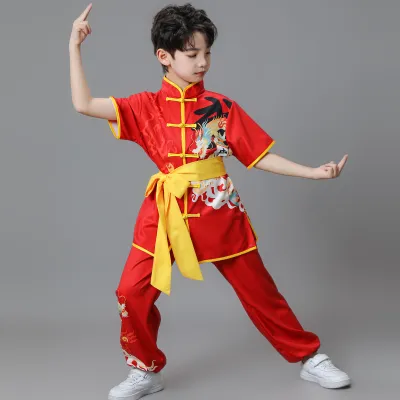 Traditional Chinese Style Martial Arts Performance Wear Short Sleeve