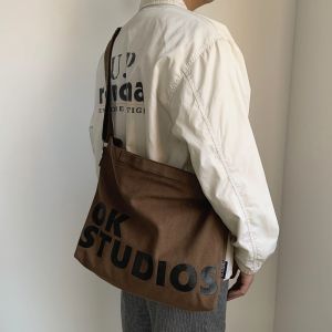 Túi Đeo Chéo OK Design 2025 Túi Đeo Vai Đơn Dày Bằng Vải Canvas Phong Cách Hàn Quốc Túi Xách Nữ Dung Tích Lớn Thời Trang Túi Sách