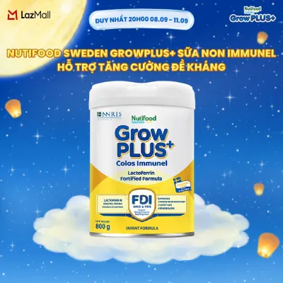Sữa Bột Nutifood Sweden GrowPLUS+ Sữa Non Immunel từ 0 - 12 tháng lon 800 g (Bao bì tuỳ lô hàng)