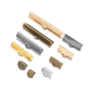 50pcs/Lot Leather Cord End Caps String Ribbon Cove Clasps Clip Necklace Bracelet Connector for Jewelry Making Supplies