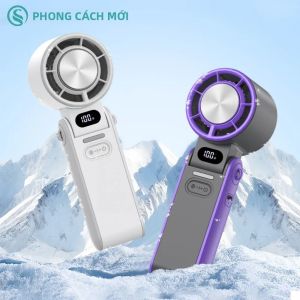 Quạt Làm Mát Mini Cầm Tay Turbo Sạc USB 3600mAh Tốc Độ Cao Di Động Để Bàn Thiết Kế Gấp Gọn Dùng Cho Gia Đình