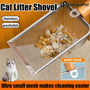 AIMAYAPET Pet Cat Waste Shovel Stainless Shovel Cat Litter Filter Sand Scoop Pet Cleaning Tool