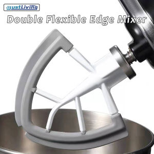 JustLiving Flex Edge Beater Kitchen Aid Tilt-Head Stand Mixer 4.5-5 Quart Bowls Flat Beater Paddle with Flexible Silicone Edges Bowl Scraper Mixer Accessory Beater with Silicone Edges