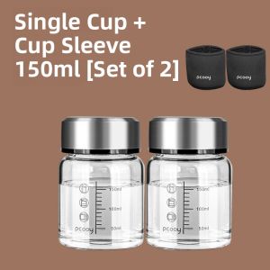 Portable Glass Scale Cup Sealed Storage Bottle for Medicine Liquid Heating And High Temperature Resistant round Shape Chinese Style