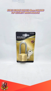 Gembok Kuningan SOLIGEN 40mm Leher Panjang / Kunci Gembok Kuningan Pengaman Pintu Pagar Rumah 4 Anak Kunci Computer Key Anti Duplikat