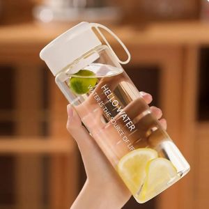 600ml Large Capacity Portable Water Bottle For Drinking Tea Mug Sport Camping Simple Transparent Water Cup with Tea Strainer