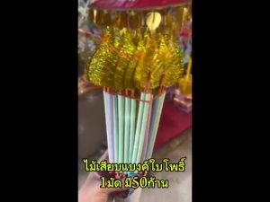 เงิน-ทองพลาสติก 1มัดละ 50 ก้าน ไม้เสียบต้นผ้าป่า ต้นกฐิน ไม้เสียบพุ่มกฐิน มีไม้เสียบผ้าป่า รูปใบเสียงดี