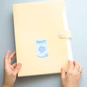 Map A4 Karakter SODA CAN Folder Organizer Minuman Kaleng 6 Sekat / Map Plastik A4 Tempat File Kartun