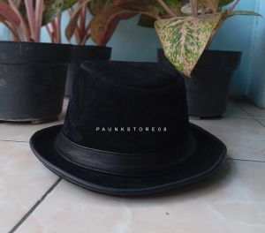 Topi Laken pria/Topi pedora pria/bahan kulit asli domba/topi fedora zazz Dewasa/Topi laken original/Bahan Kulit Domba Asli/Made in Garut/Kualitas terjamin ori