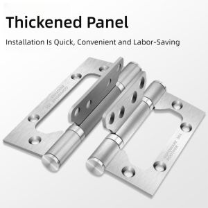 Door Invisible Hinges Buffer Self-Closing Closer Hinge Hardware Accessories Non-Mortise Stainless Steel Door Hinges With Screws