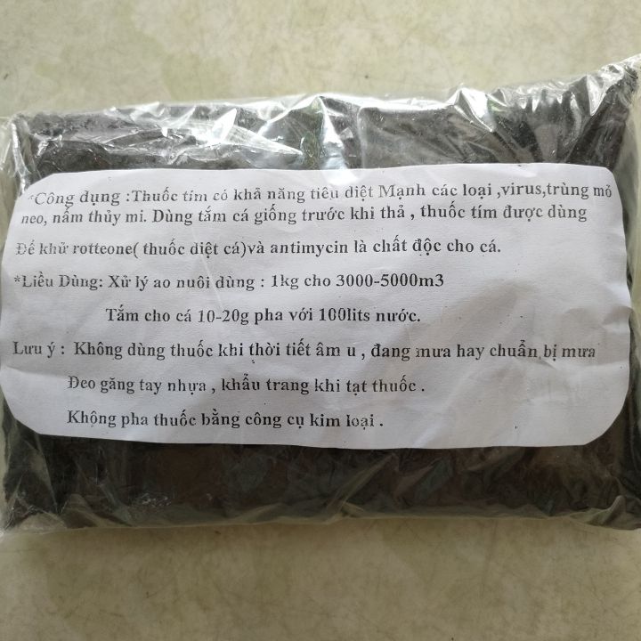 Thuốc tím KMnO4 1kg khử khuẩn bể cá, xử lý nước, sát trùng, làm sạch ...